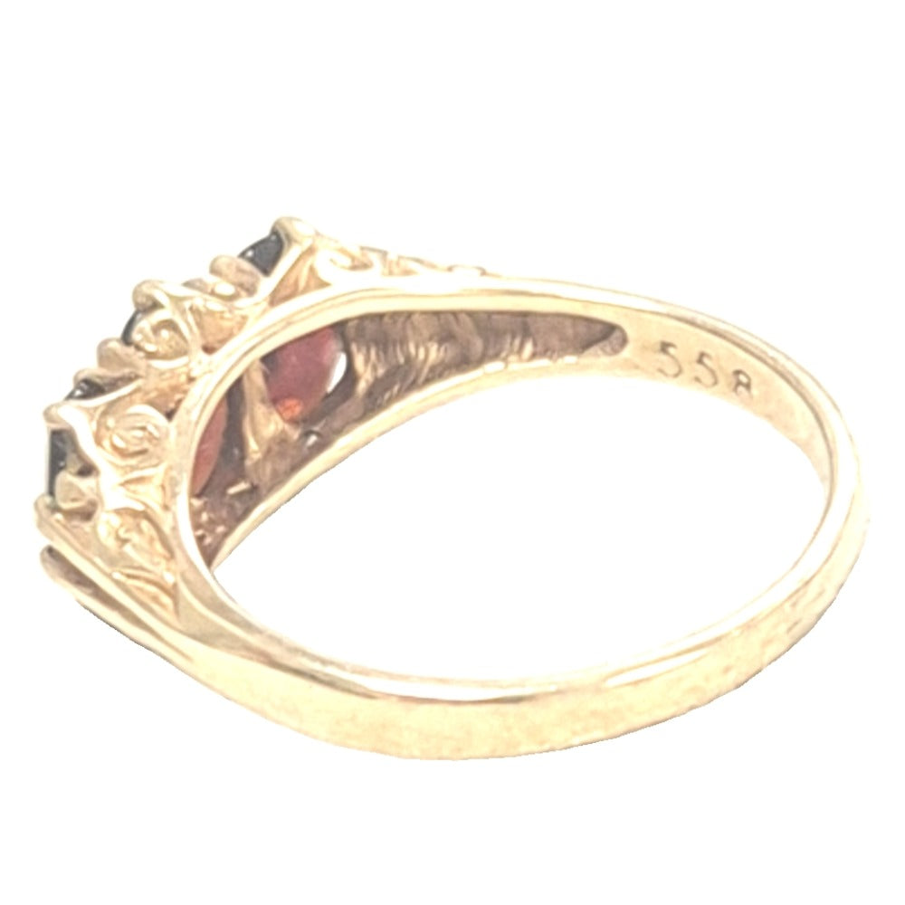 9 CT 3 Red Stone Ring