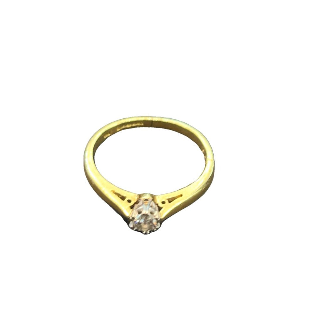 18CT Gold & 0.20 Diamond Ring - Size I