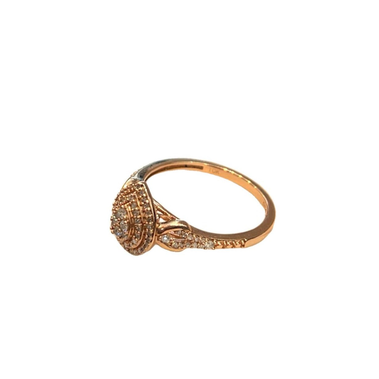 9CT Rose Gold & 0.25 Diamond Ring - Size N