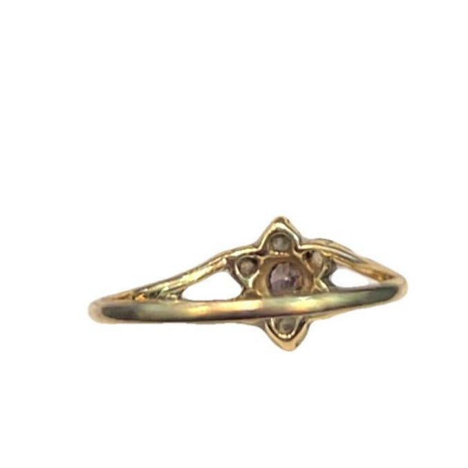 9CT Gold & Pink Gem Ring - Size O