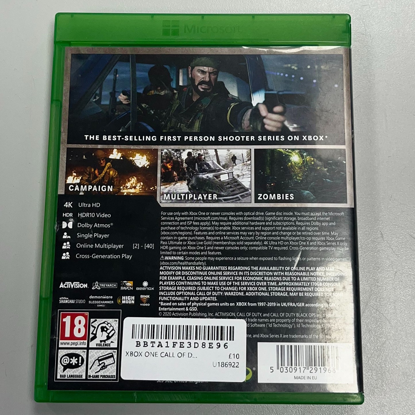 XBOX ONE CALL OF DUTY BLACK OPS COLD WAR GAME