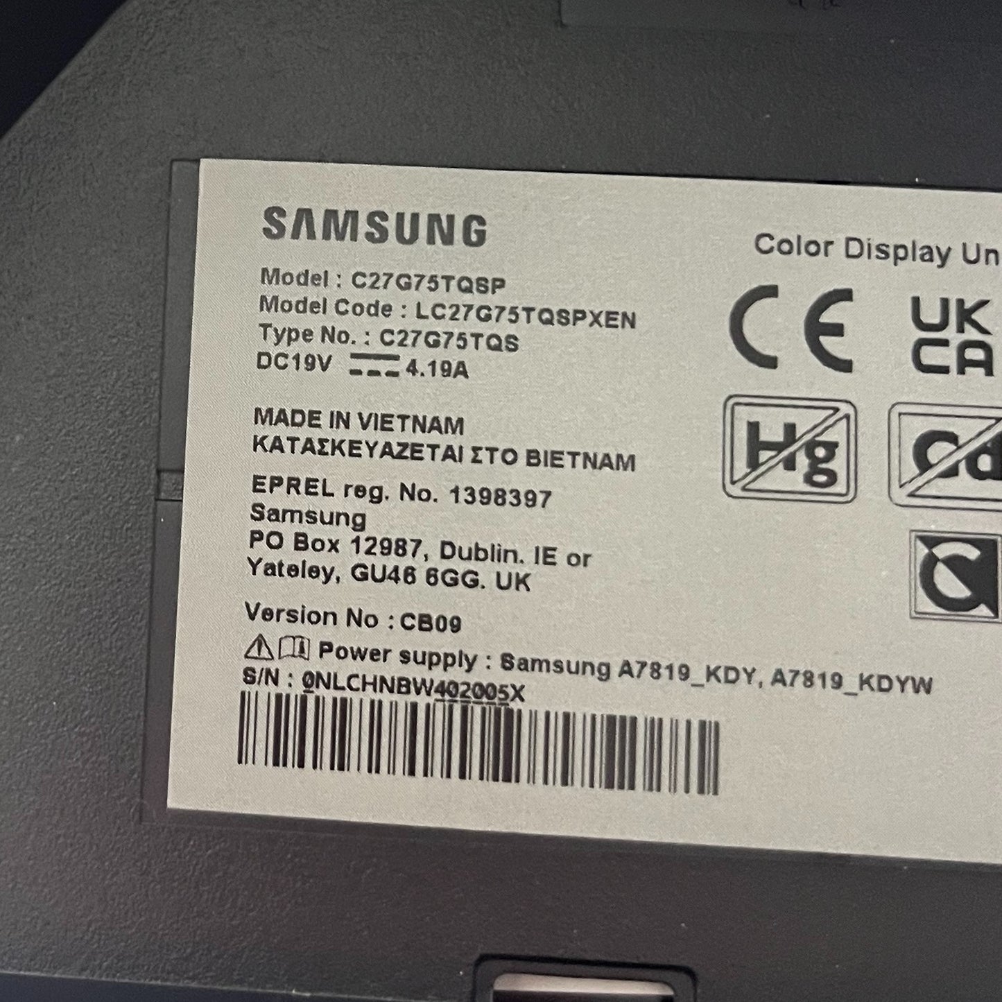 Samsung Odyssey G7 27"