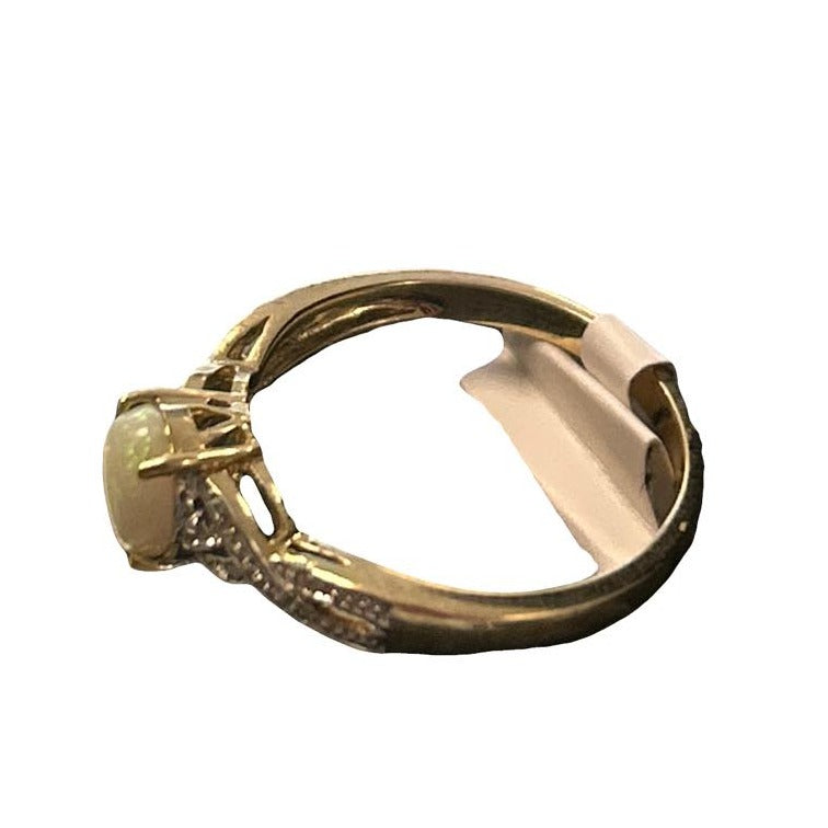 NEW 9CT Gold Opal & Diamond Ring - Size P