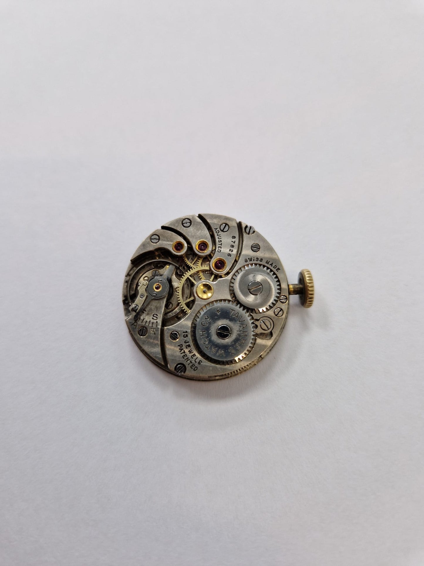 Faulty - Tavannes Swiss Made 15 Jewel Watch Movement Missing Minute Hand