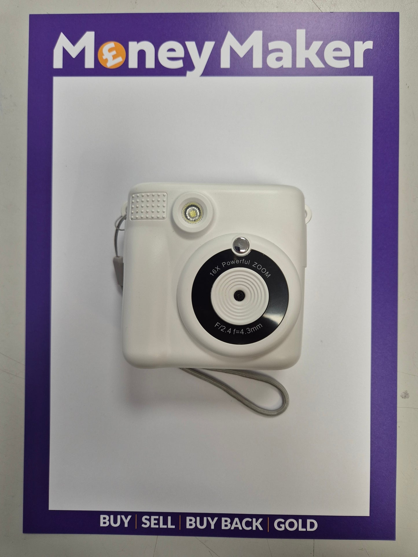 ASDA Tech Instant Printing Camera White USB Recharge Kids Digital Camera