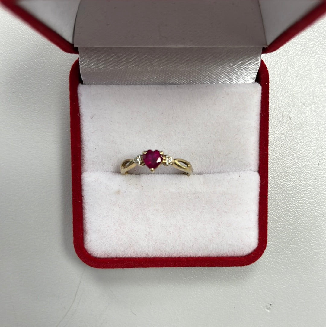 9ct Gold Lab Created Ruby Ring