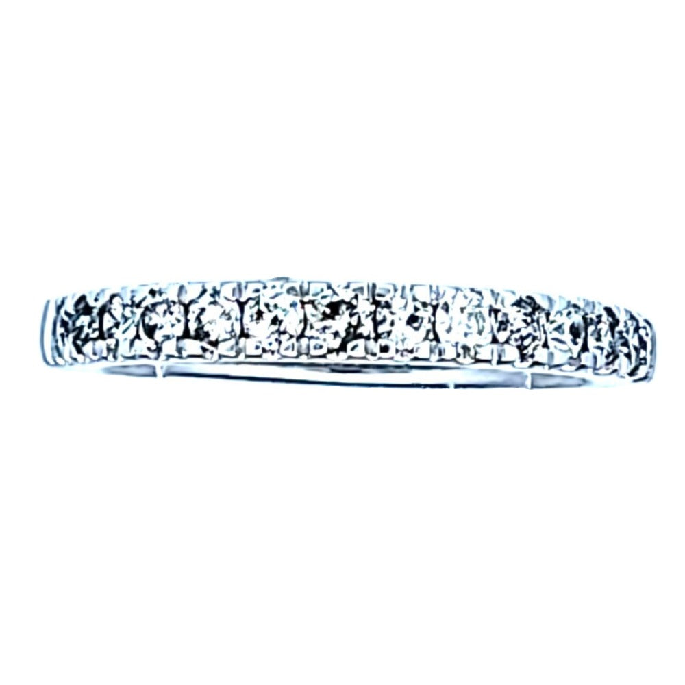14ct White Gold & Diamond Ring - Size N