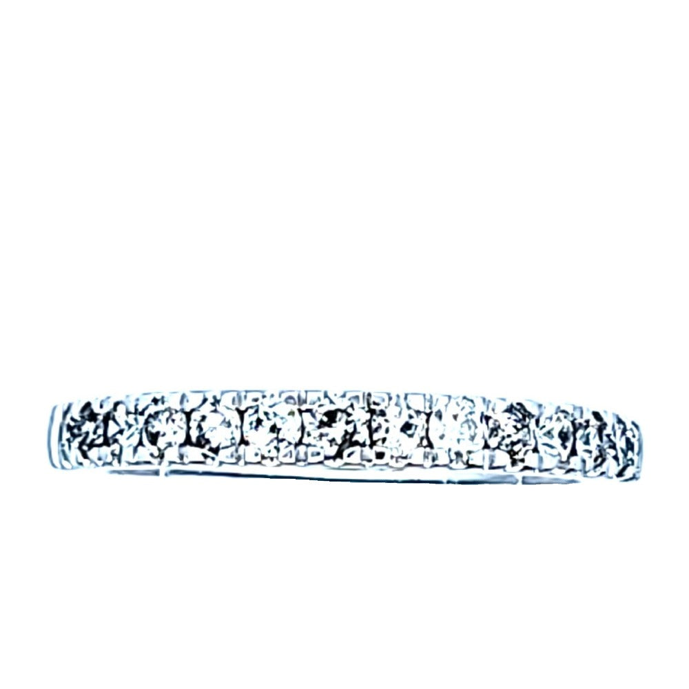 14ct White Gold & Diamond Ring - Size N