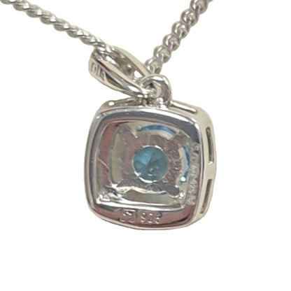 Diamond pendant with silver chain