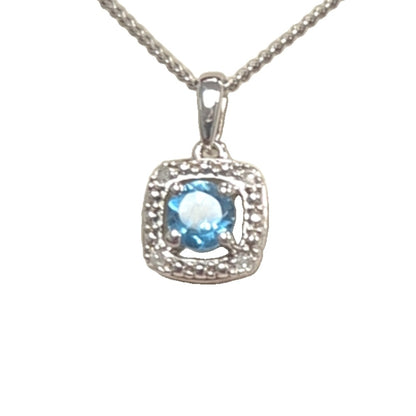 Diamond pendant with silver chain