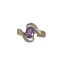 9CT Gold ,Diamond and Amethyst Ring Size P