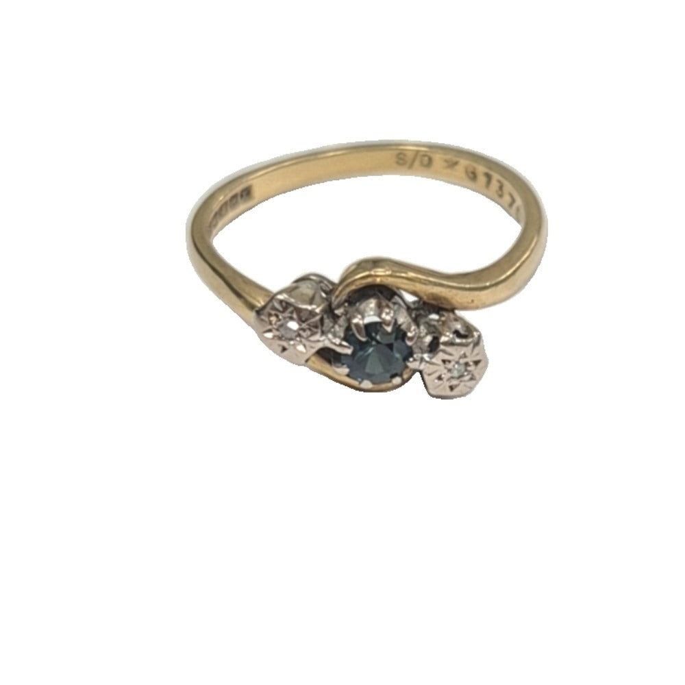 18CT Sapphire and Gold Ring Size N