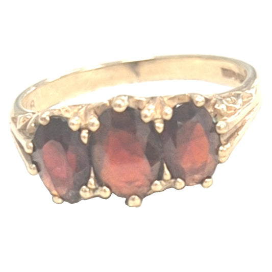 9 CT 3 Red Stone Ring