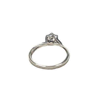 9CT White Gold CZ SOLITAIRE Size L