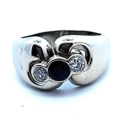 14CT Gold Ring with Sapphire and Diamond