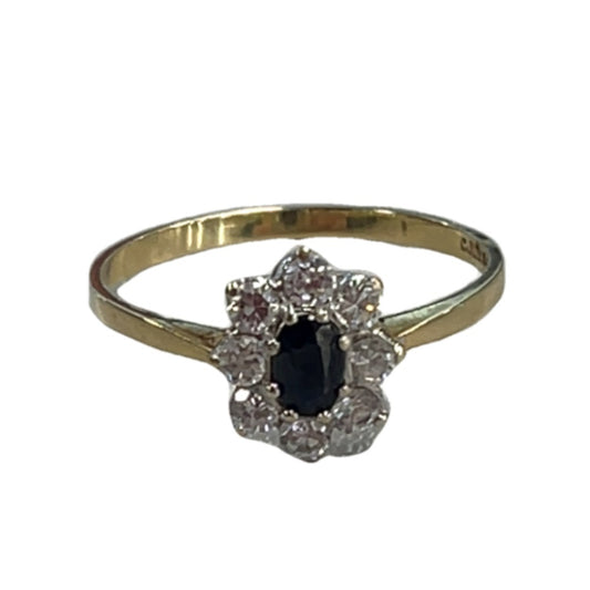 9CT Gold ring with Black Gem