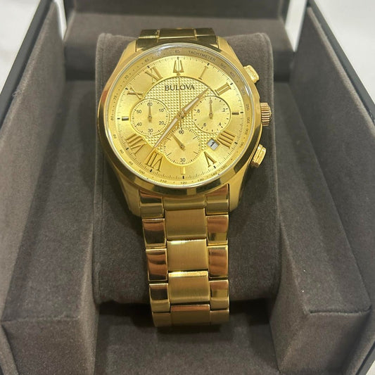 Bulova Gold Bracelet Chronograph Bracelet Watch