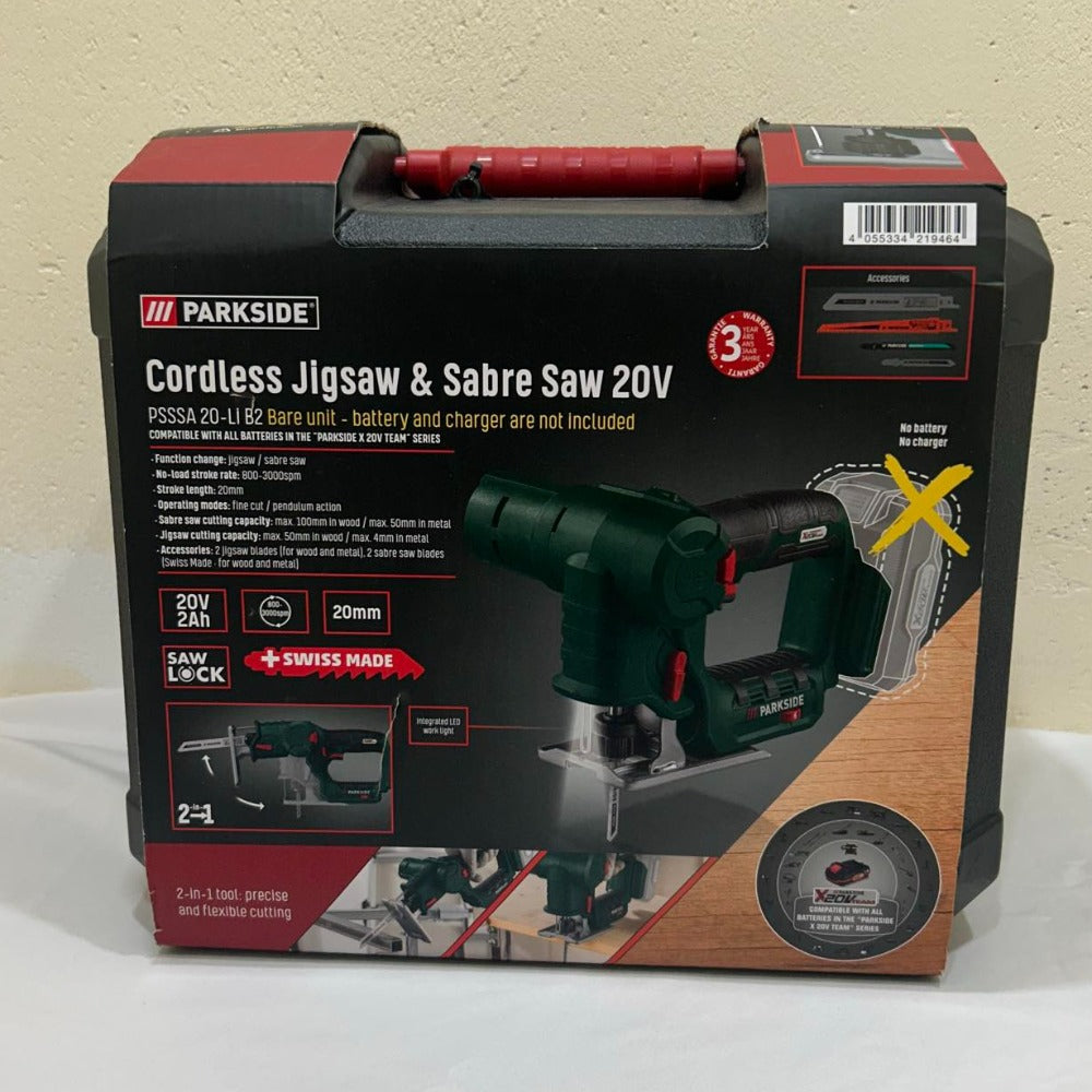 Parkside Cordless Jigsaw & Sabre Saw 20v