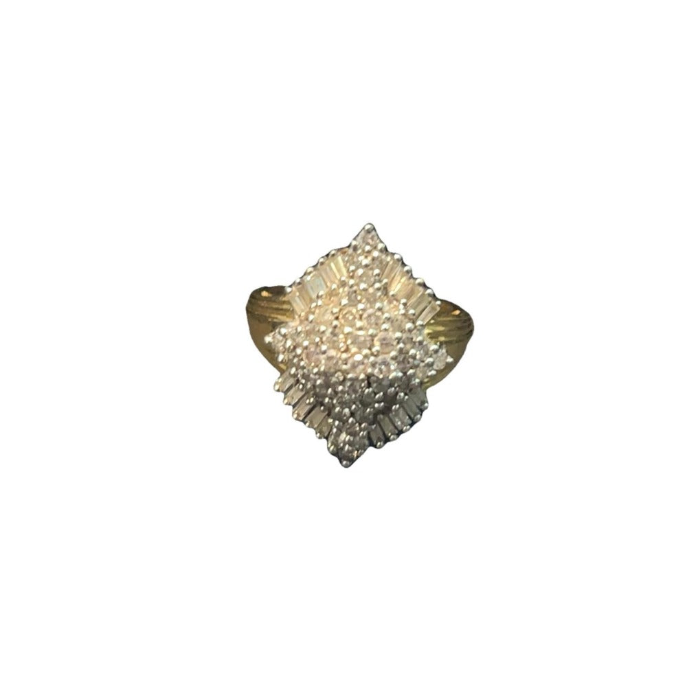 14ct Gold and Diamond Cocktail Ring - Size J
