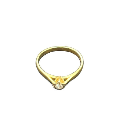 18CT Gold & 0.10 Diamond Ring - Size N