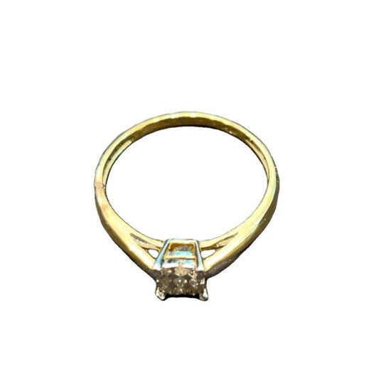 9CT Gold with Nine Round Diamonds 0.10cts Ring - Size N