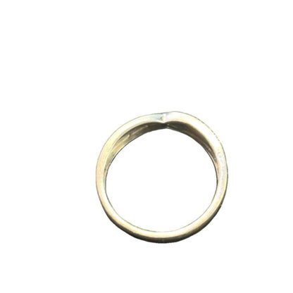 9CT White Gold & Diamond Ring  - Size P