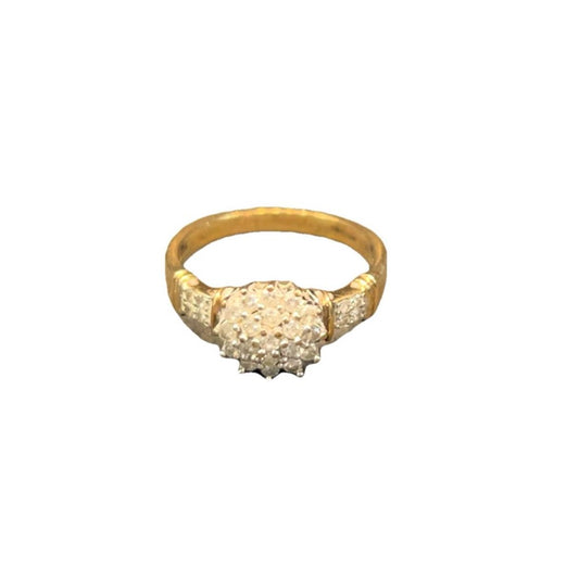 18CT Gold & 0.33cts Diamond Ring - Size P