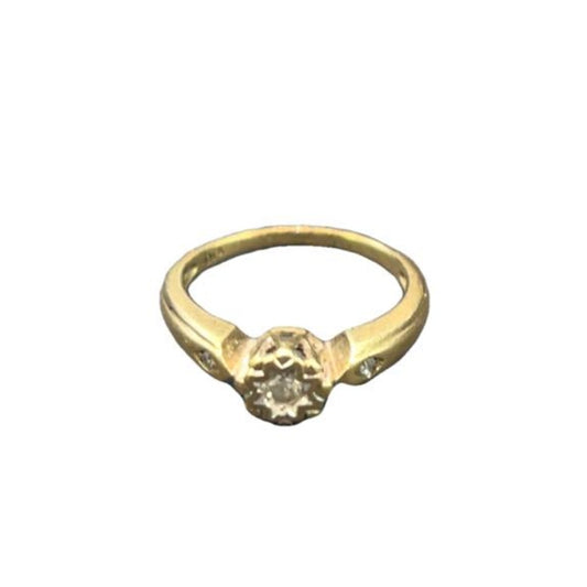 9CT Gold & 0.10 Diamond Ring - Size K