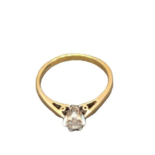 9CT Gold & 0.25 Ct Diamond Ring - Size O
