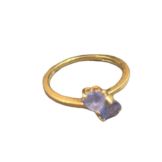 9CT Gold Ring with sparkling Gems - Size M