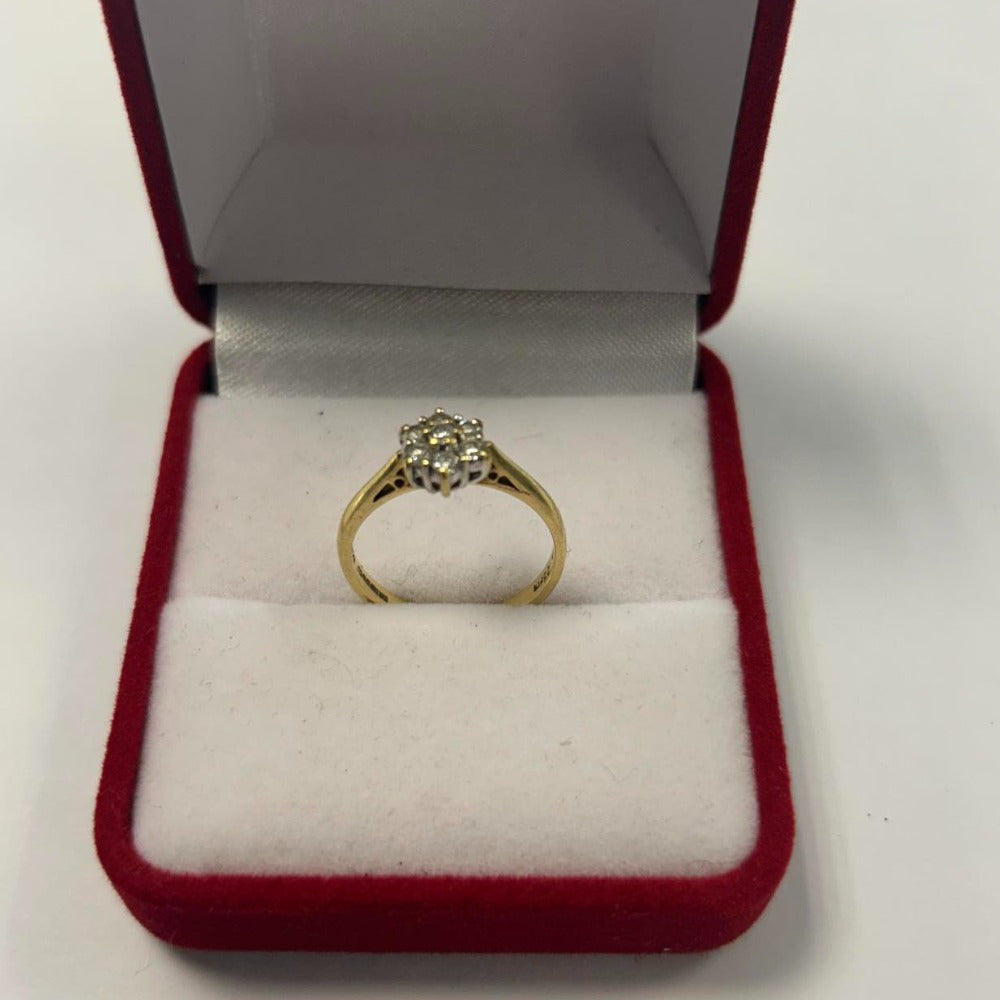 18CT Gold and 0.25 Diamond Ring - Size L