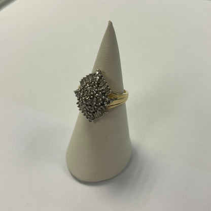 14ct Gold and Diamond Cocktail Ring - Size J