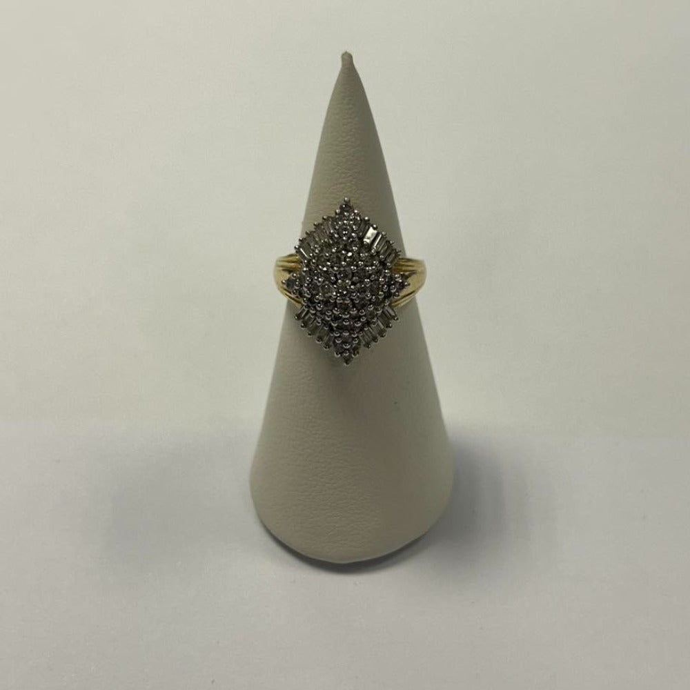 14ct Gold and Diamond Cocktail Ring - Size J