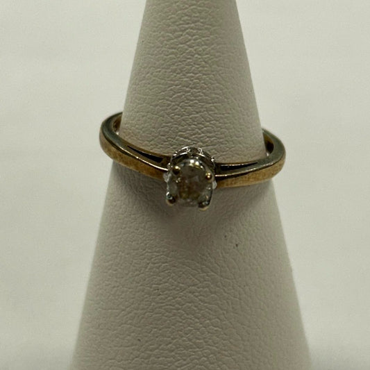 9CT Gold & 0.25 Diamond Ring - Size I