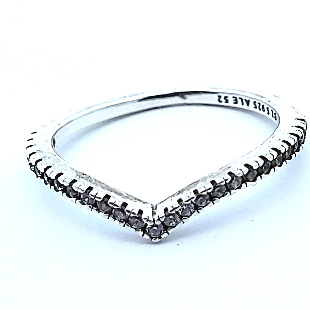 Pandora Wishbone Sterling Silver Ring Size J - My Money Maker 