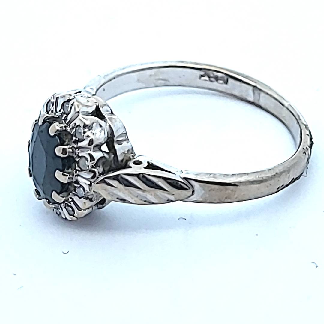 Diamond and Black Stone Ring Size M - Money Maker 