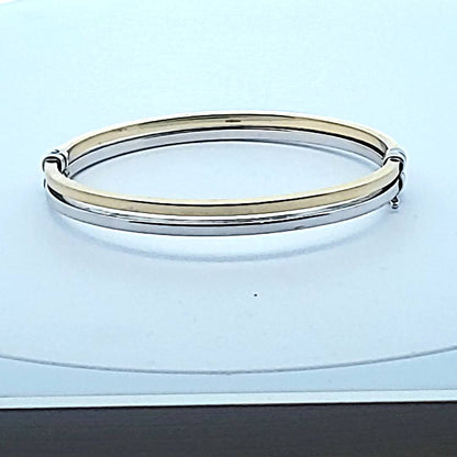 9ct Two Toned Gold Bangle Bracelet - Money Maker 