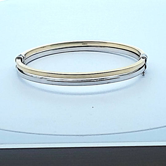 9ct Two Toned Gold Bangle Bracelet - Money Maker 