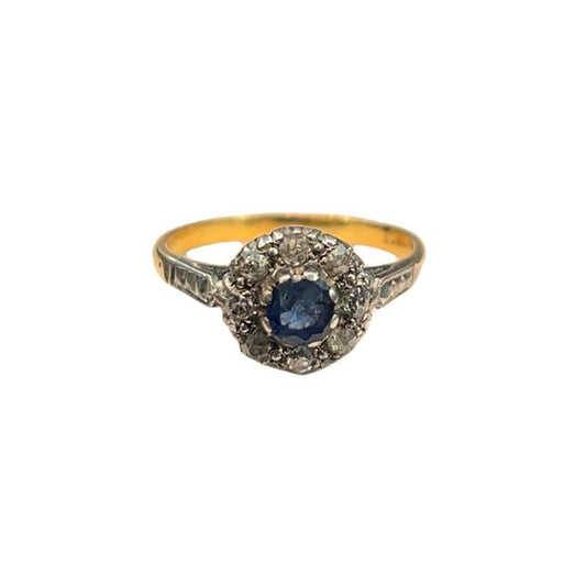 18CT Gold & Diamond Stone Ring - Size O