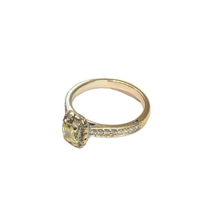 18CT White Gold & Diamond Ring - Size J