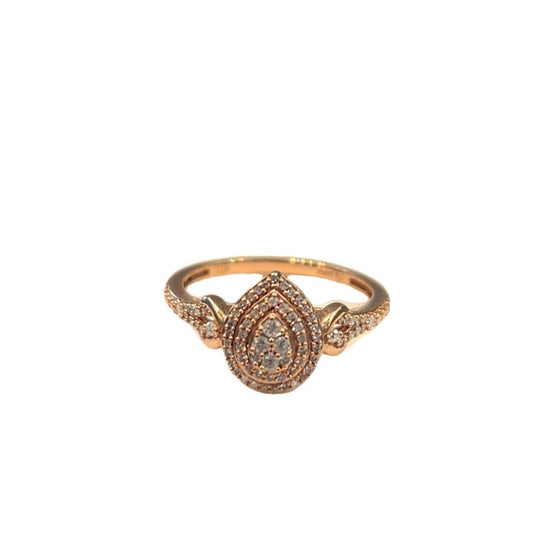 9CT Rose Gold & 0.25 Diamond Ring - Size N