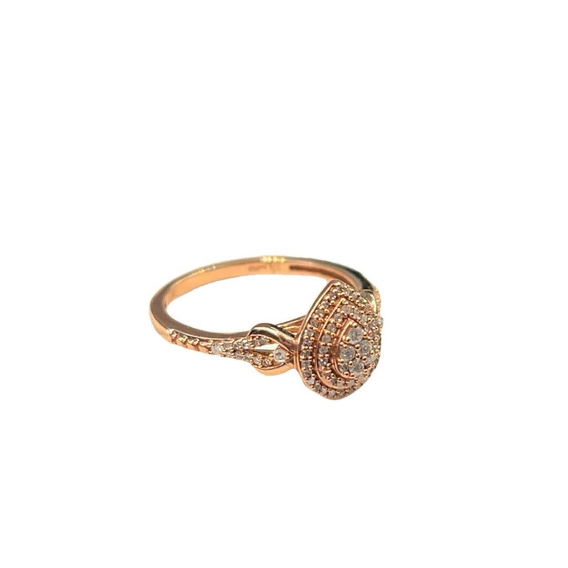 9CT Rose Gold & 0.25 Diamond Ring - Size N