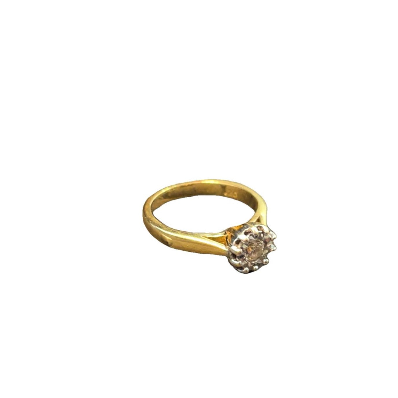 18CT Gold & 0.20 Diamond Ring - Size J