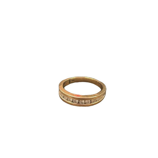 9CT Gold & Eleven Single Diamonds Ring - Size O