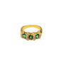 9CT Gold & Three Green Stones Ring - Size Q