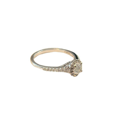 18CT White Gold & Diamond Ring  - Size M