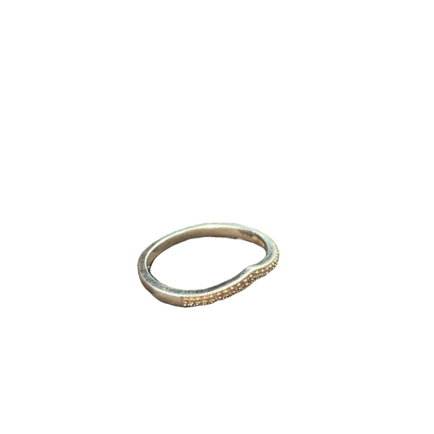 9CT White Gold & Diamond Ring - Size Q