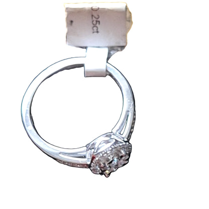 B824RO8 9K GOLD AND DIAMOND .25ct RING SIZE P