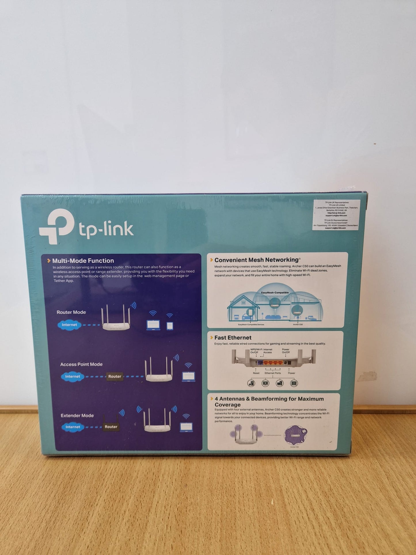 TP-Link Archer C50 AC1200 Dual Band Wi-Fi Router – New Sealed – Warranty