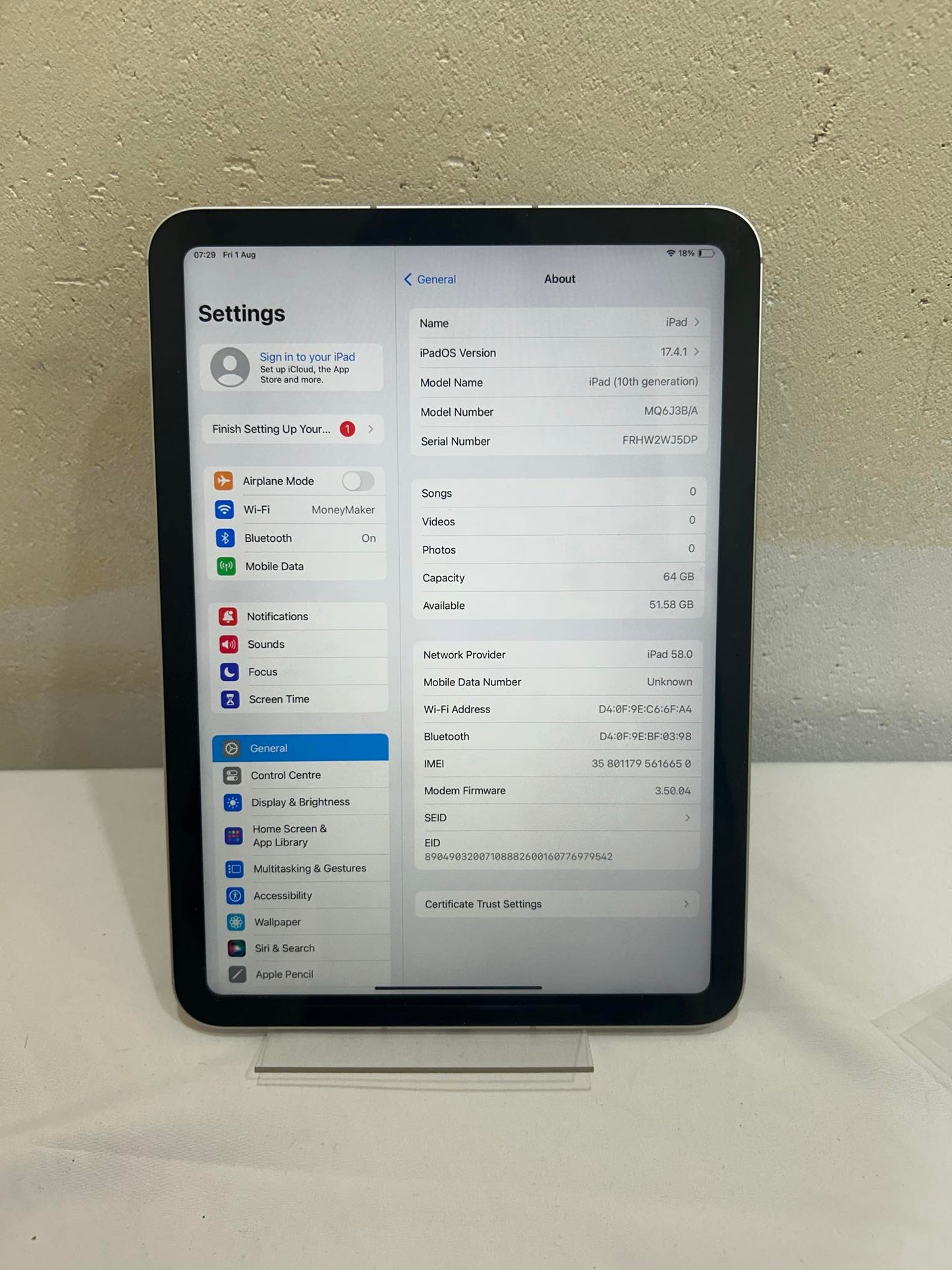 Ipad 10th Gen - 64gb - A2757 (UNLOCKED)